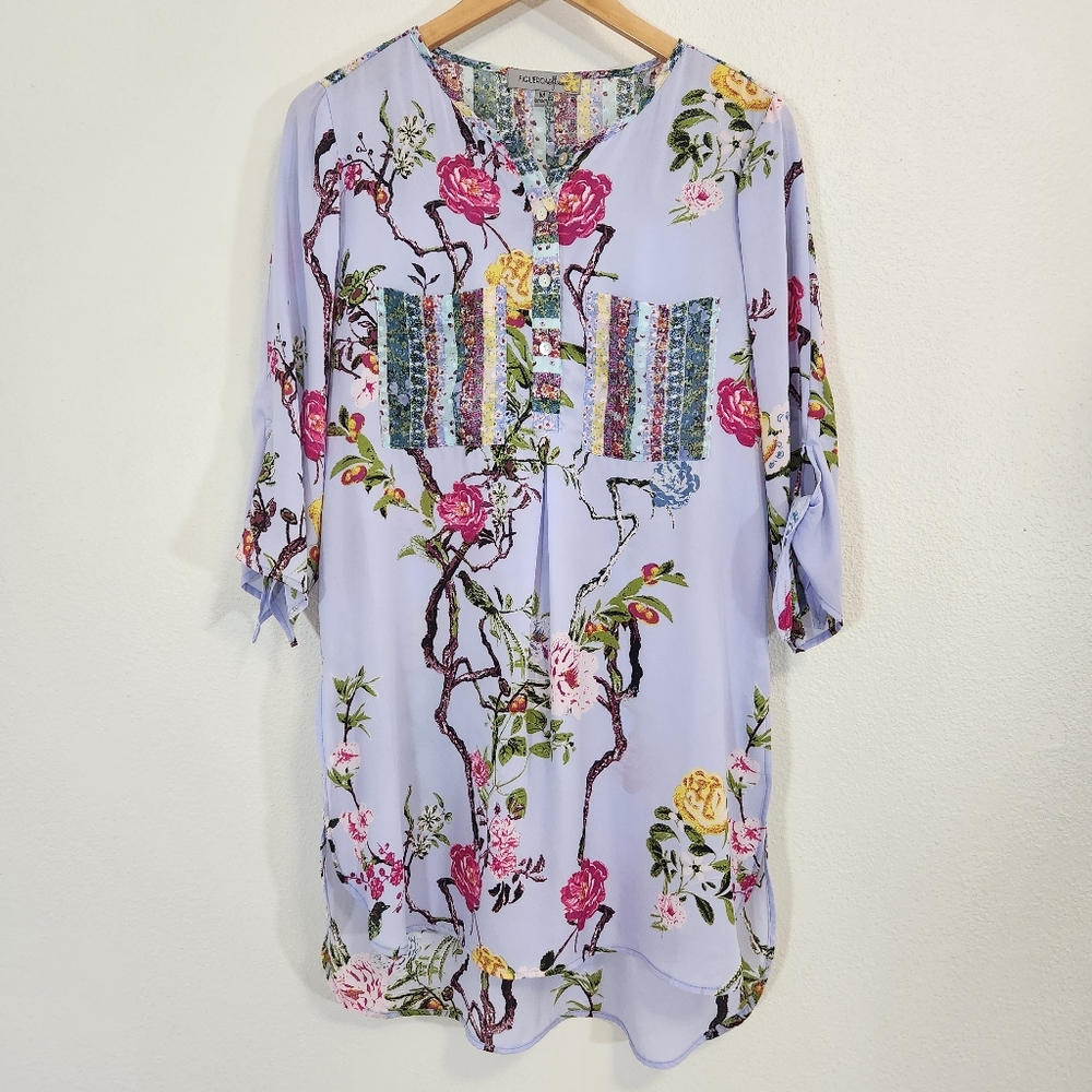 Figueroa Flower Dress Womens Medium Floral Beach Cover Up Short Mixed Print